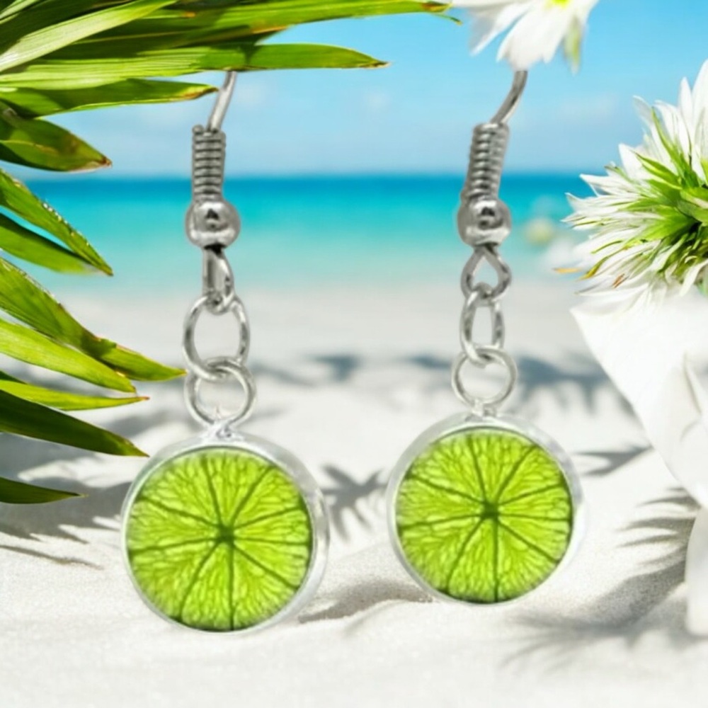 Lime Green Drop Earrings